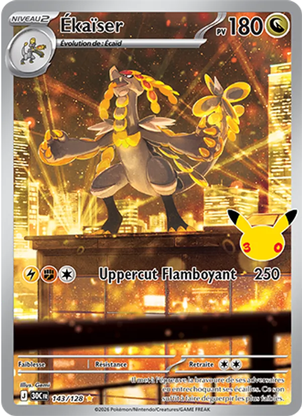 Carte Pokémon Ékaïser 143/128 de l'extension 30ᵉ Anniversaire