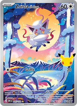 Carte Pokémon Zorua de Hisui 145 — 30ᵉ Anniversaire