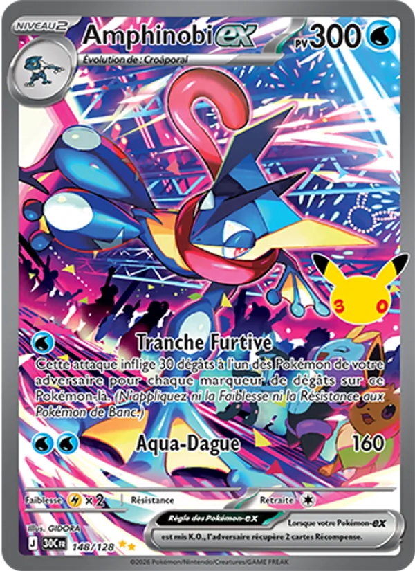 Carte Pokémon Amphinobi-ex 148/128 de l'extension 30ᵉ Anniversaire