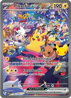 Carte Pokémon Pikachu-ex 150 — 30ᵉ Anniversaire