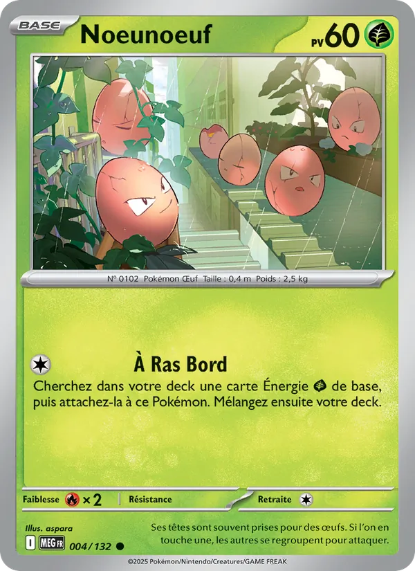 Carte Pokémon Noeunoeuf 004/132 de l'extension Méga-Évolution