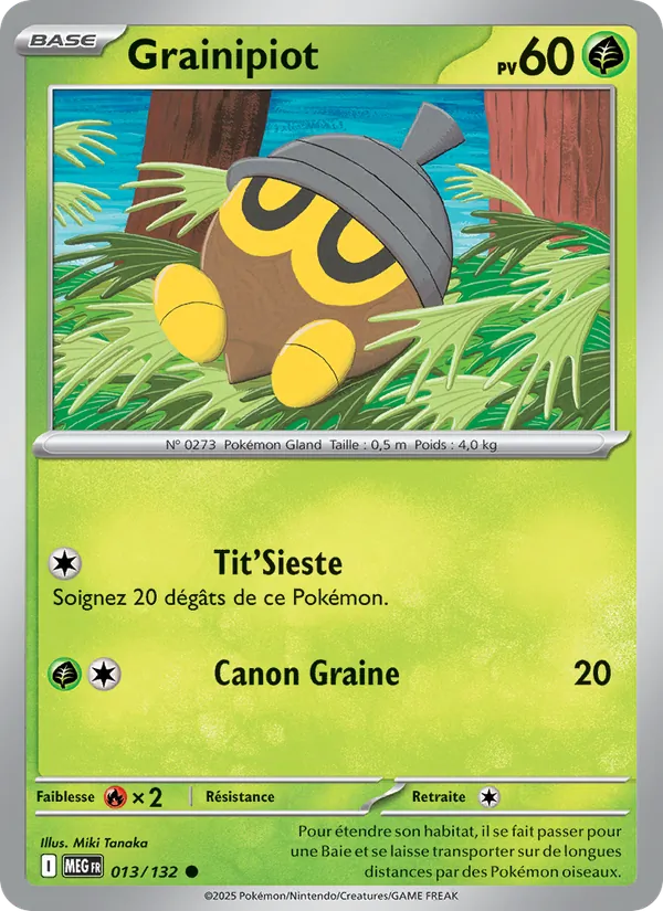 Carte Pokémon Grainipiot 013/132 de l'extension Méga-Évolution