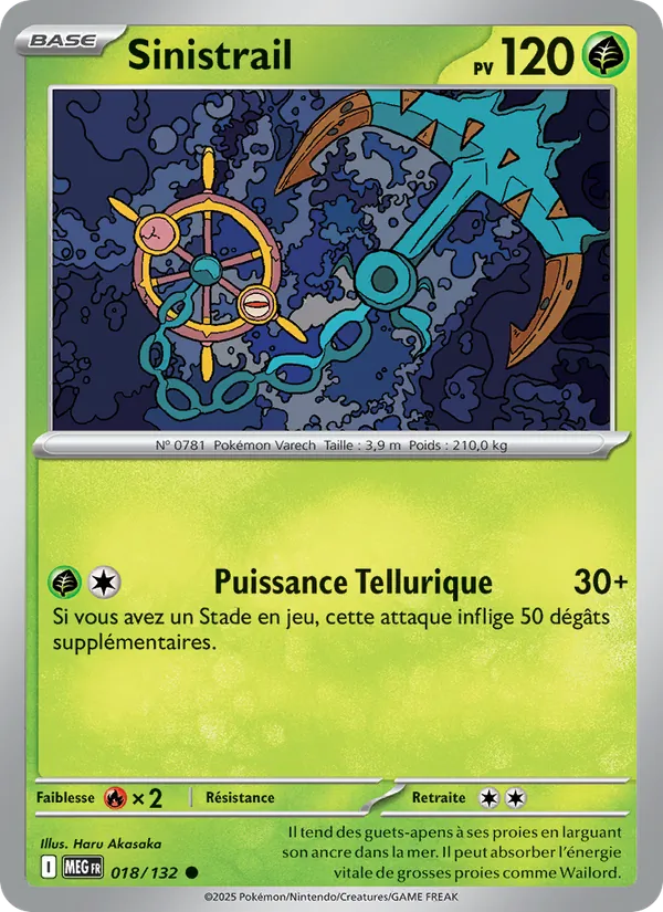 Carte Pokémon Sinistrail 018/132 de l'extension Méga-Évolution
