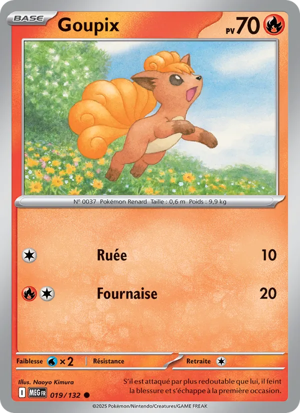 Carte Pokémon Goupix 019/132 de l'extension Méga-Évolution