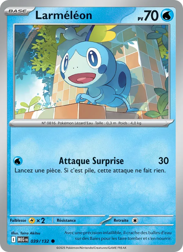 Carte Pokémon Larméléon 039/132 de l'extension Méga-Évolution