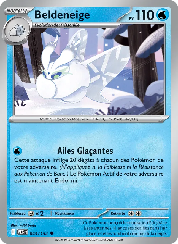 Carte Pokémon Beldeneige 043/132 de l'extension Méga-Évolution