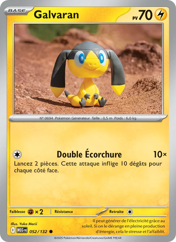 Carte Pokémon Galvaran 052/132 de l'extension Méga-Évolution