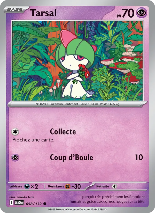 Carte Pokémon Tarsal 058/132 de l'extension Méga-Évolution