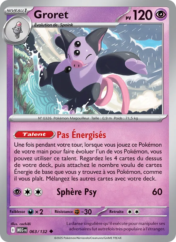Carte Pokémon Groret 063/132 de l'extension Méga-Évolution