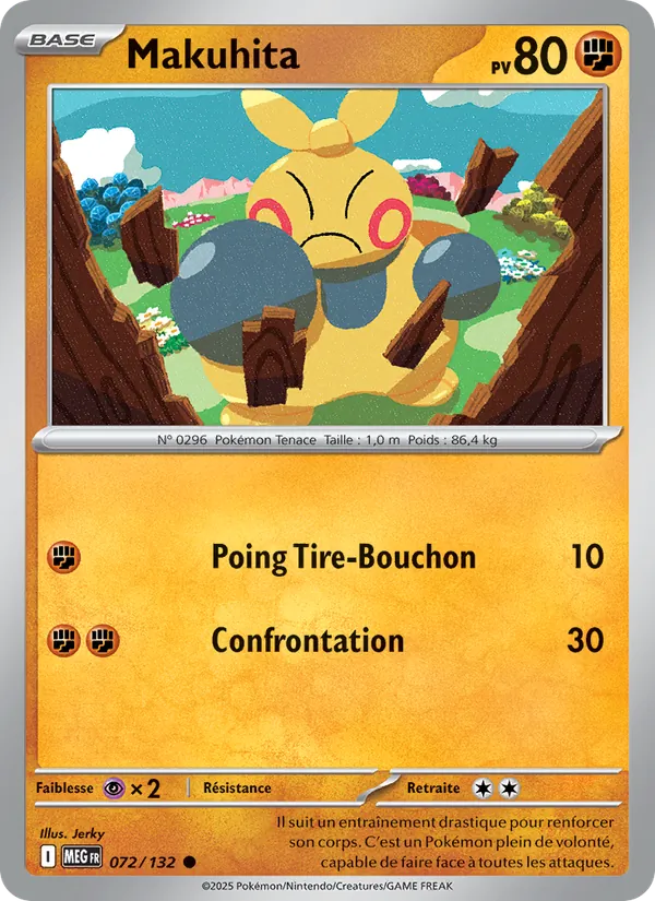 Carte Pokémon Makuhita 072/132 de l'extension Méga-Évolution