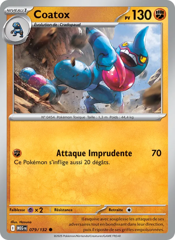 Carte Pokémon Coatox 079/132 de l'extension Méga-Évolution