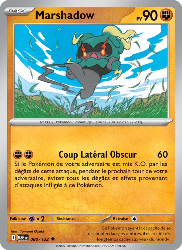 Carte Pokémon Marshadow 080/132 de l'extension Méga-Évolution