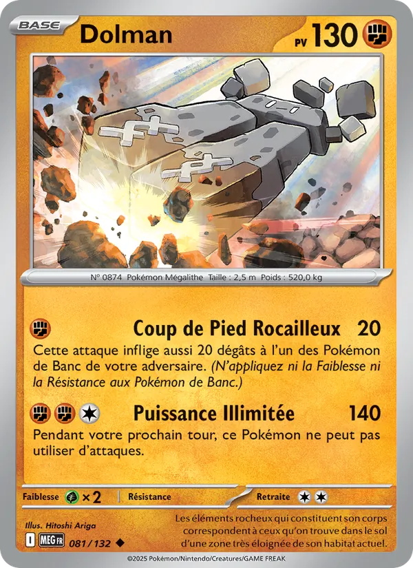 Carte Pokémon Dolman 081/132 de l'extension Méga-Évolution