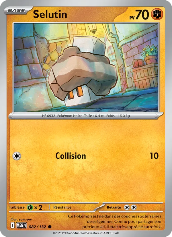 Carte Pokémon Selutin 082/132 de l'extension Méga-Évolution
