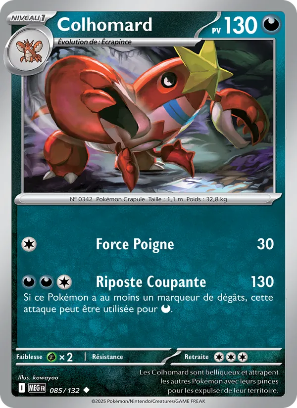 Carte Pokémon Colhomard 085/132 de l'extension Méga-Évolution