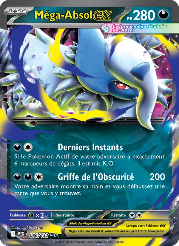 Carte Pokémon Méga-Absol-ex 086/132 de l'extension Méga-Évolution