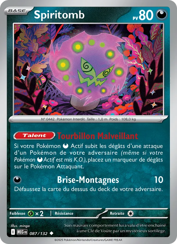 Carte Pokémon Spiritomb 087/132 de l'extension Méga-Évolution