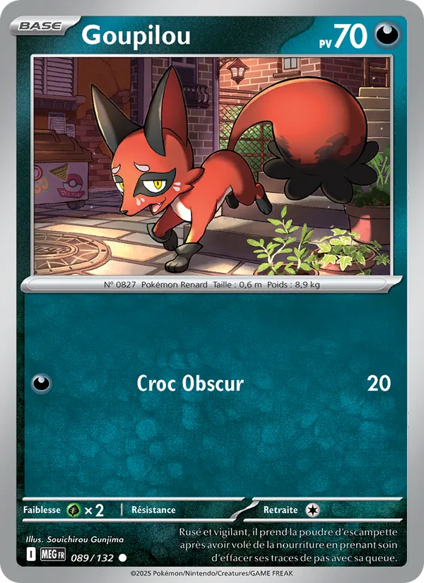 Carte Pokémon Goupilou 089/132 de l'extension Méga-Évolution