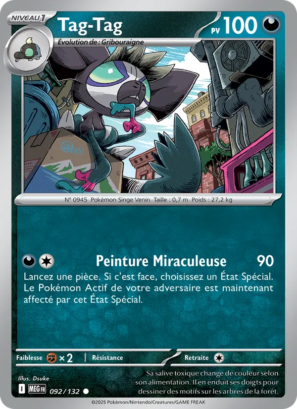Carte Pokémon Tag-Tag 092/132 de l'extension Méga-Évolution
