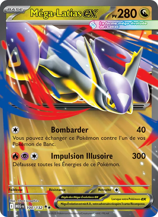 Carte Pokémon Méga-Latias-ex 100/132 de l'extension Méga-Évolution