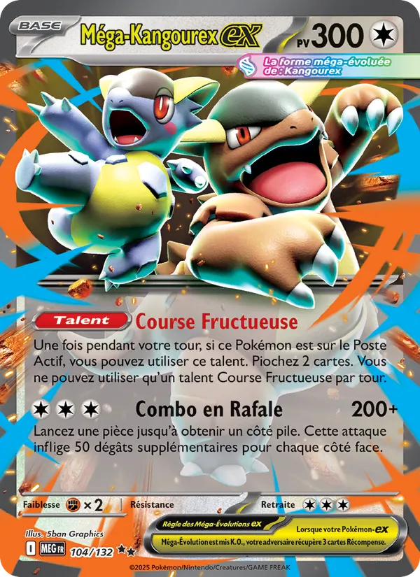 Carte Pokémon Méga-Kangourex-ex 104/132 de l'extension Méga-Évolution