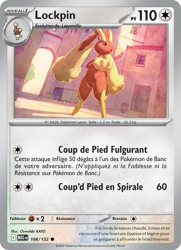 Carte Pokémon Lockpin 108/132 de l'extension Méga-Évolution