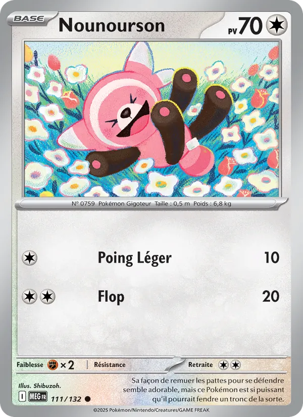 Carte Pokémon Nounourson 111/132 de l'extension Méga-Évolution