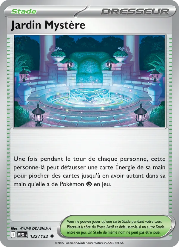 Carte Pokémon Jardin Mystère 122/132 de l'extension Méga-Évolution