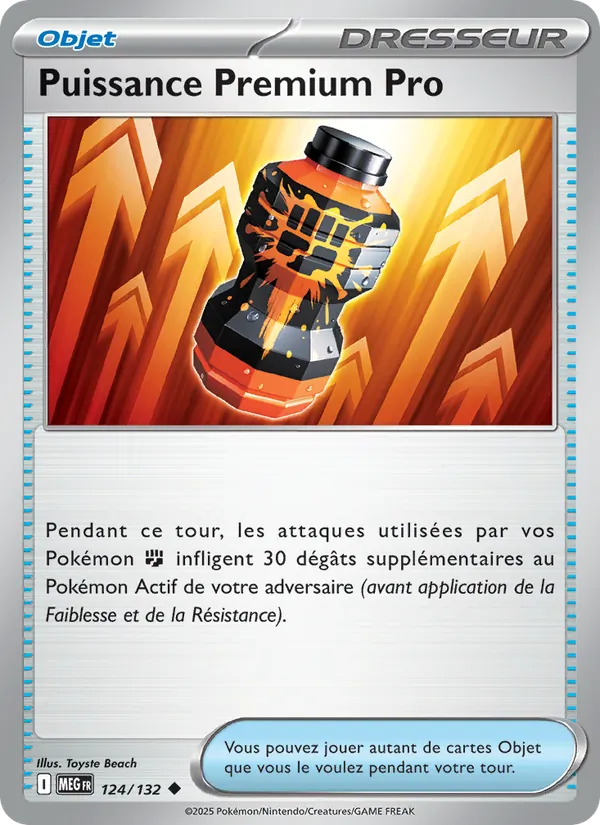 Carte Pokémon Puissance Premium Pro 124/132 de l'extension Méga-Évolution