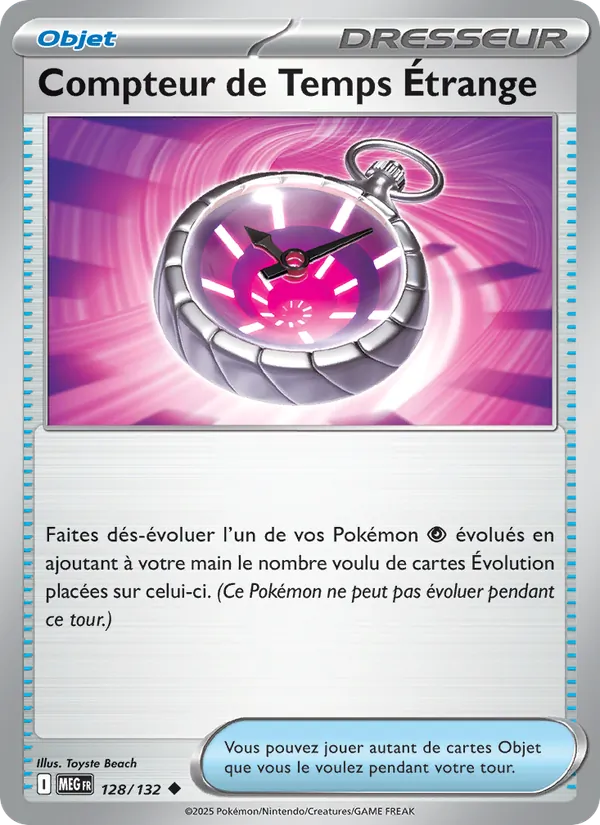 Carte Pokémon Compteur de Temps Étrange 128/132 de l'extension Méga-Évolution