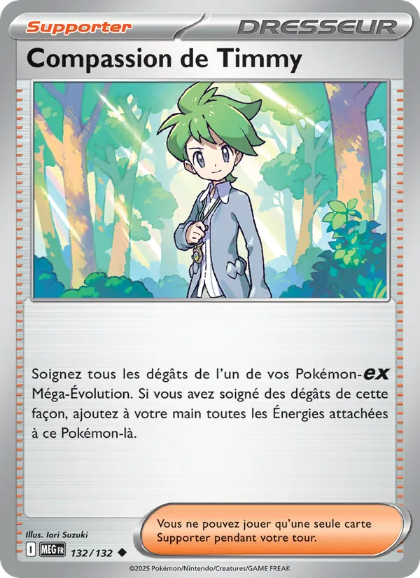 Carte Pokémon Compassion de Timmy 132/132 de l'extension Méga-Évolution