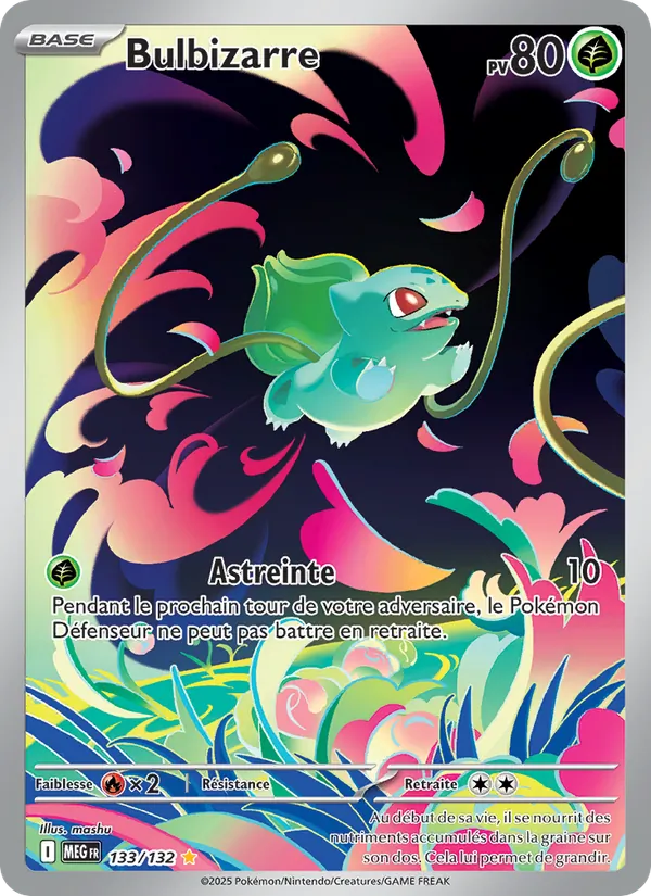 Carte Pokémon Bulbizarre 133/132 de l'extension Méga-Évolution