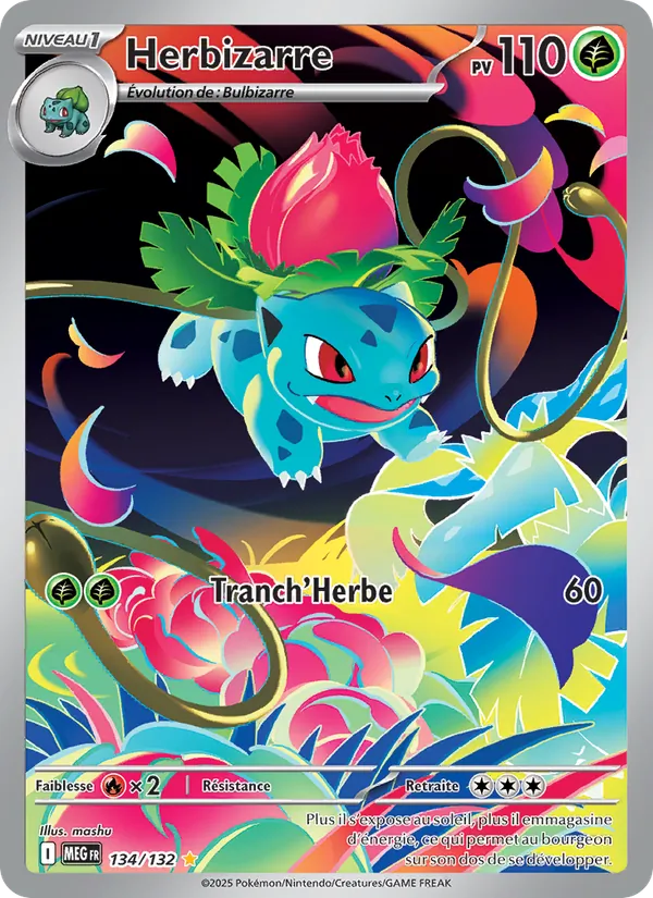 Carte Pokémon Herbizarre 134/132 de l'extension Méga-Évolution