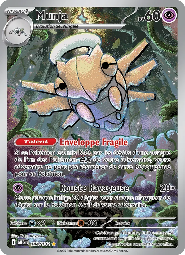 Carte Pokémon Munja 144/132 de l'extension Méga-Évolution