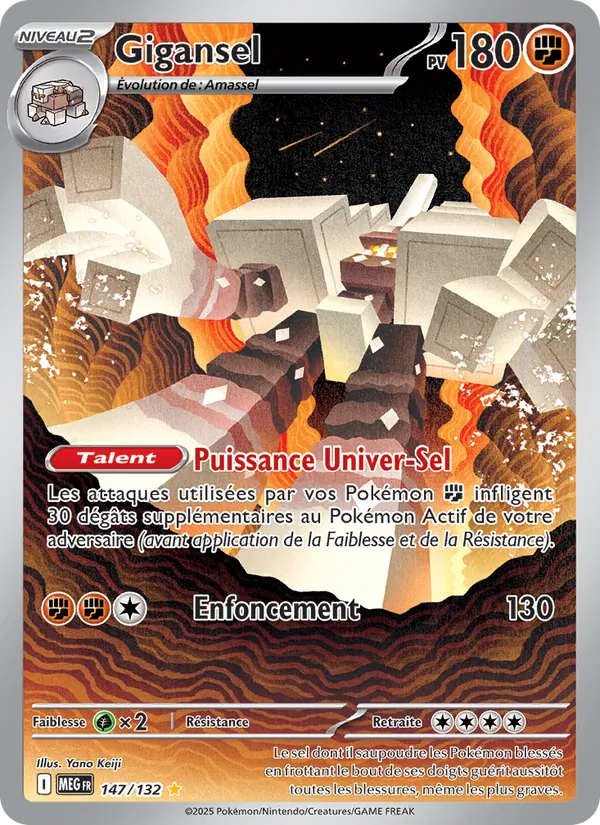 Carte Pokémon Gigansel 147/132 de l'extension Méga-Évolution