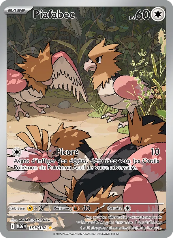 Carte Pokémon Piafabec 151/132 de l'extension Méga-Évolution