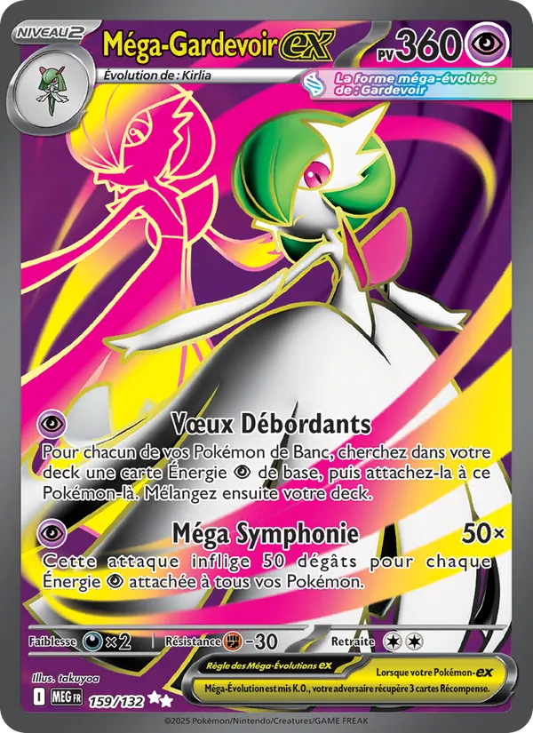 Carte Pokémon Méga-Gardevoir-ex 159/132 de l'extension Méga-Évolution