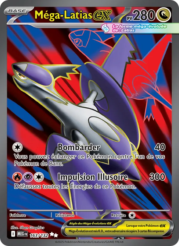 Carte Pokémon Méga-Latias-ex 163/132 de l'extension Méga-Évolution