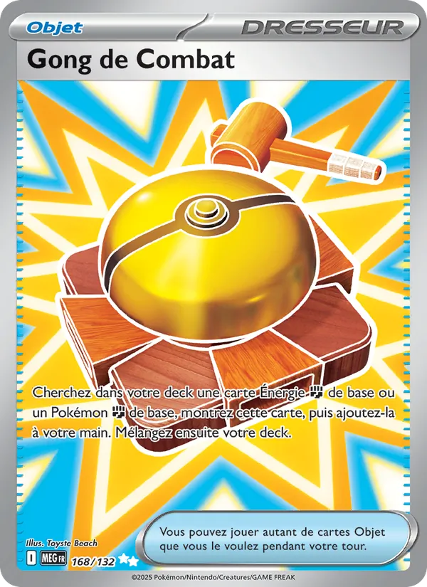 Carte Pokémon Gong de Combat 168/132 de l'extension Méga-Évolution