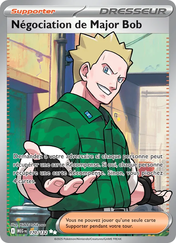 Carte Pokémon Négociation de Major Bob 170/132 de l'extension Méga-Évolution