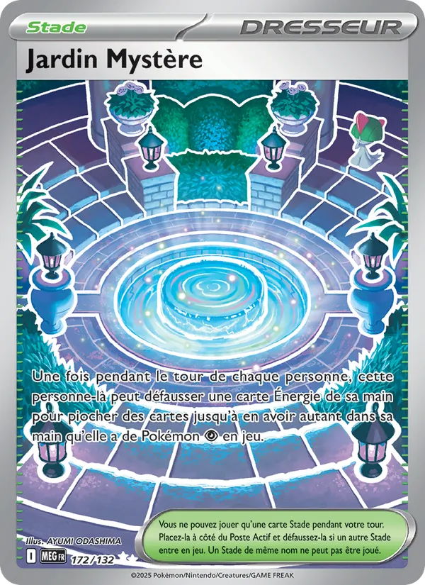 Carte Pokémon Jardin Mystère 172/132 de l'extension Méga-Évolution
