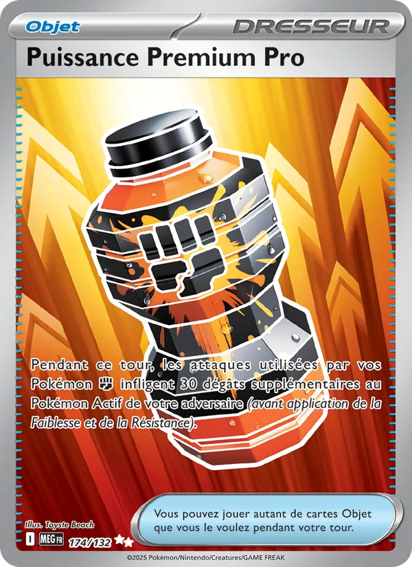 Carte Pokémon Puissance Premium Pro 174/132 de l'extension Méga-Évolution
