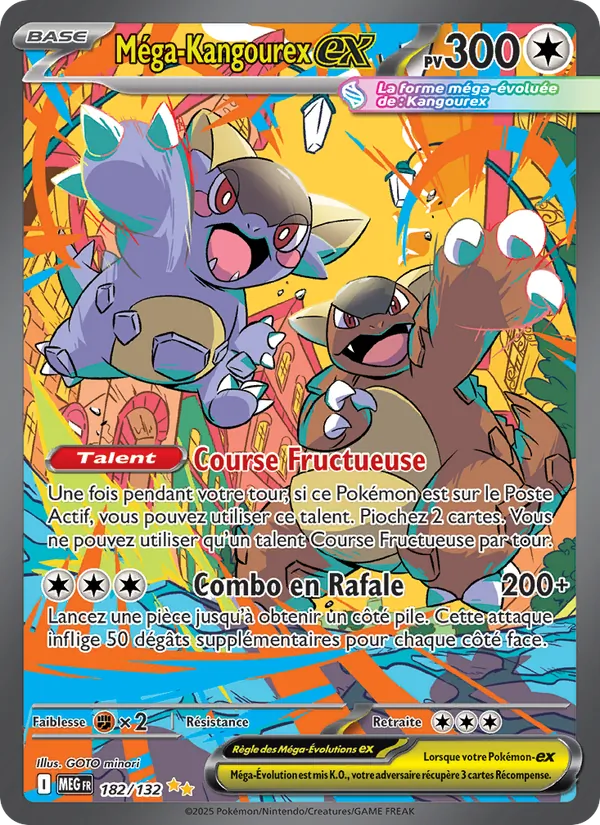 Carte Pokémon Méga-Kangourex-ex 182/132 de l'extension Méga-Évolution