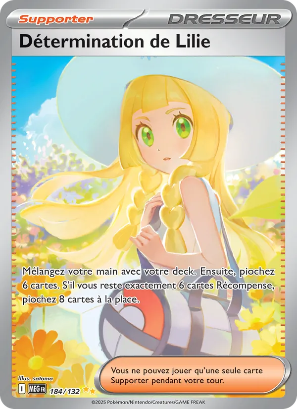 Carte Pokémon Détermination de Lilie 184/132 de l'extension Méga-Évolution