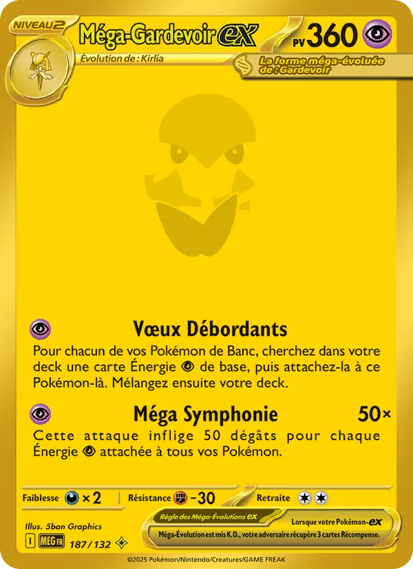 Carte Pokémon Méga-Gardevoir-ex 187/132 de l'extension Méga-Évolution
