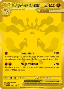 Carte Pokémon Méga-Lucario-ex 188 — Méga-Évolution