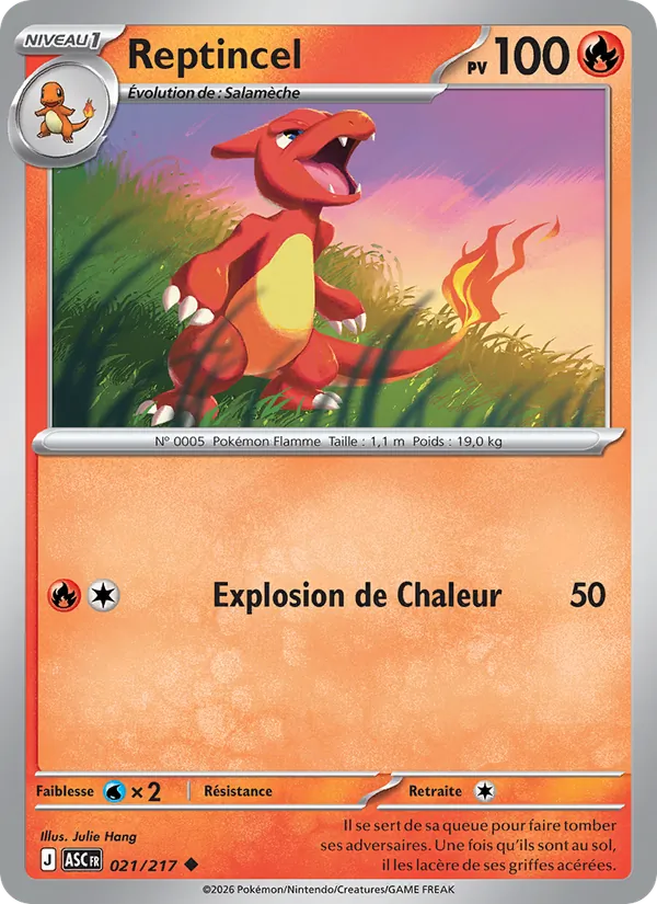 Carte Pokémon Reptincel 021/217 de l'extension Héros Transcendants