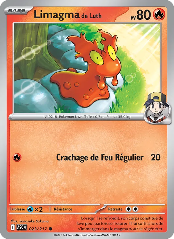 Carte Pokémon Limagma de Luth 023/217 de l'extension Héros Transcendants