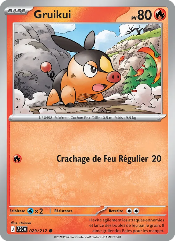 Carte Pokémon Gruikui 029/217 de l'extension Héros Transcendants