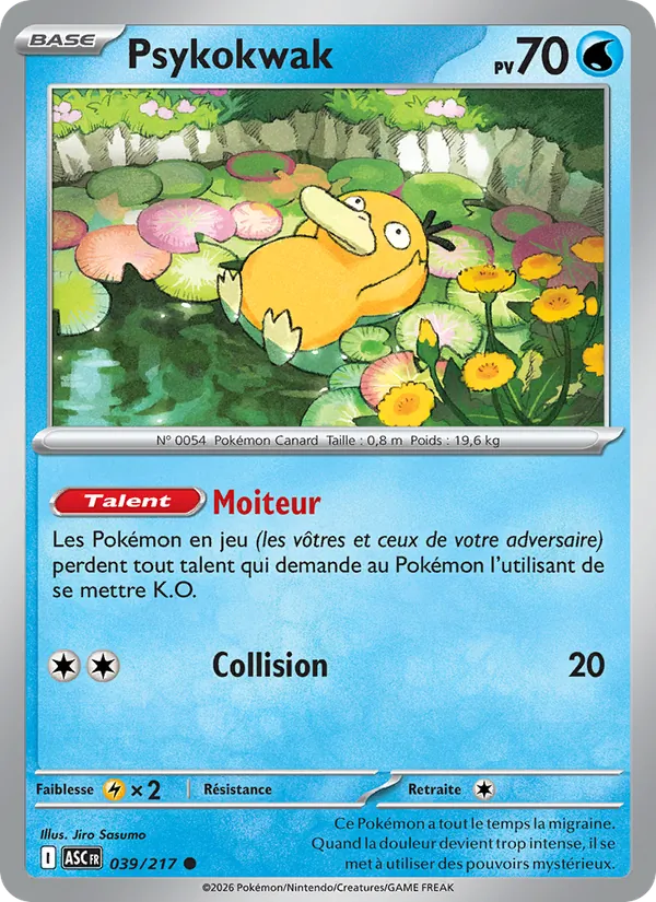 Carte Pokémon Psykokwak 039/217 de l'extension Héros Transcendants